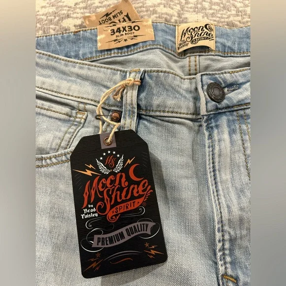 Men's Light Blue Bootcut Jeans Moon Shine Spirit From Boot Barn - Picture 9 of 12